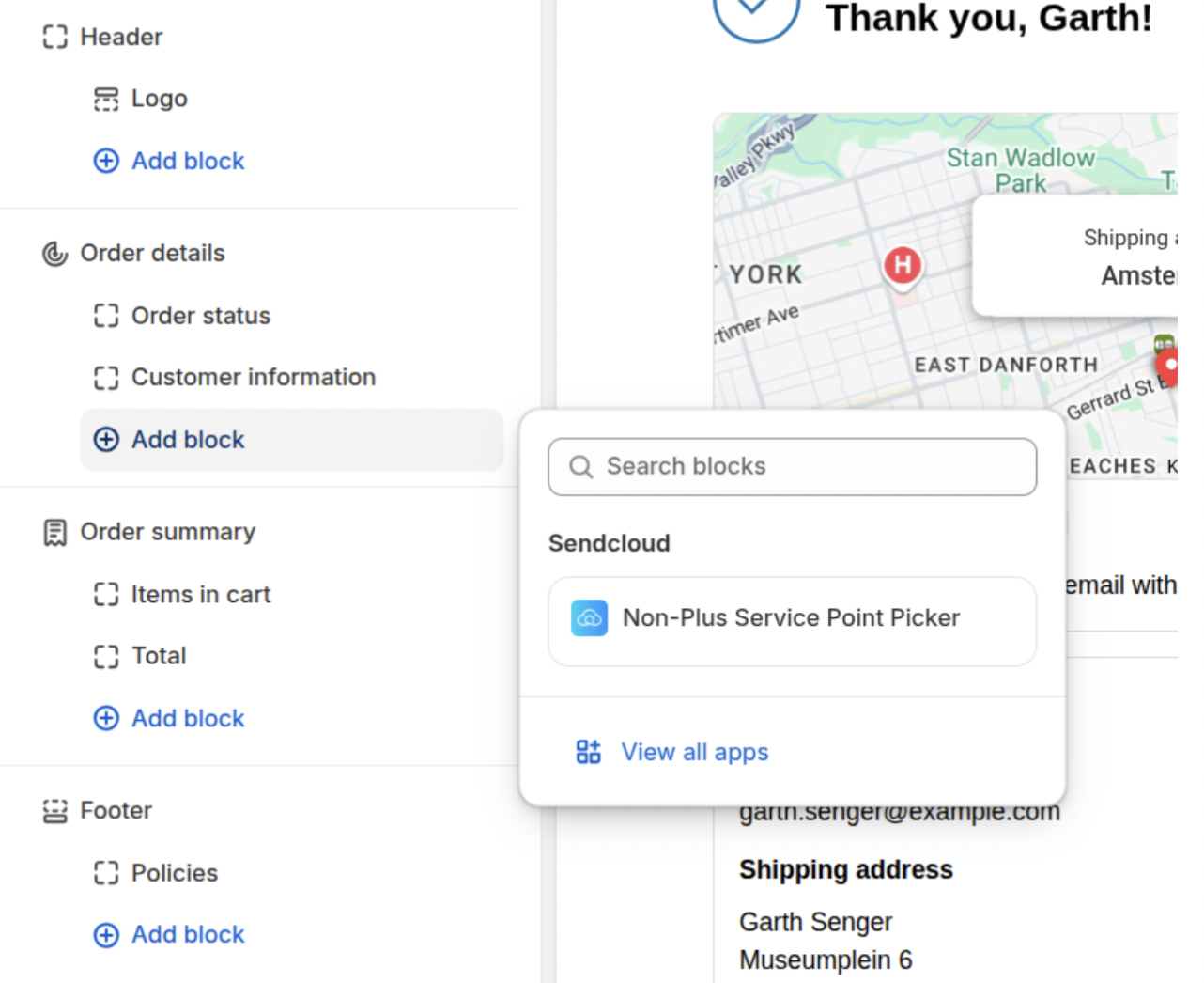 SendCloud Global Service Point Map